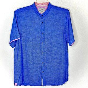 Report Collection Men's Short  Sleeve Button Down Soft Linen Blend Shirt XL